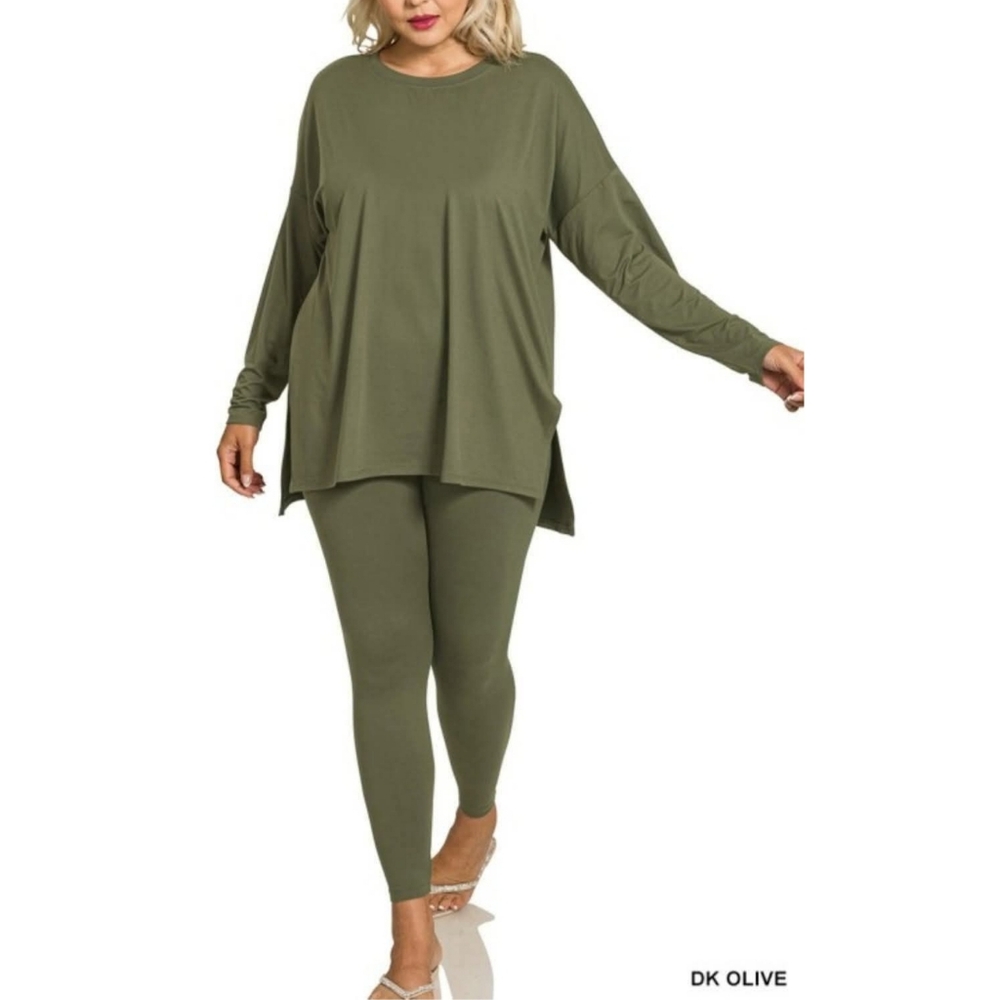 New Zenana Dark Olive 2 Piece Set